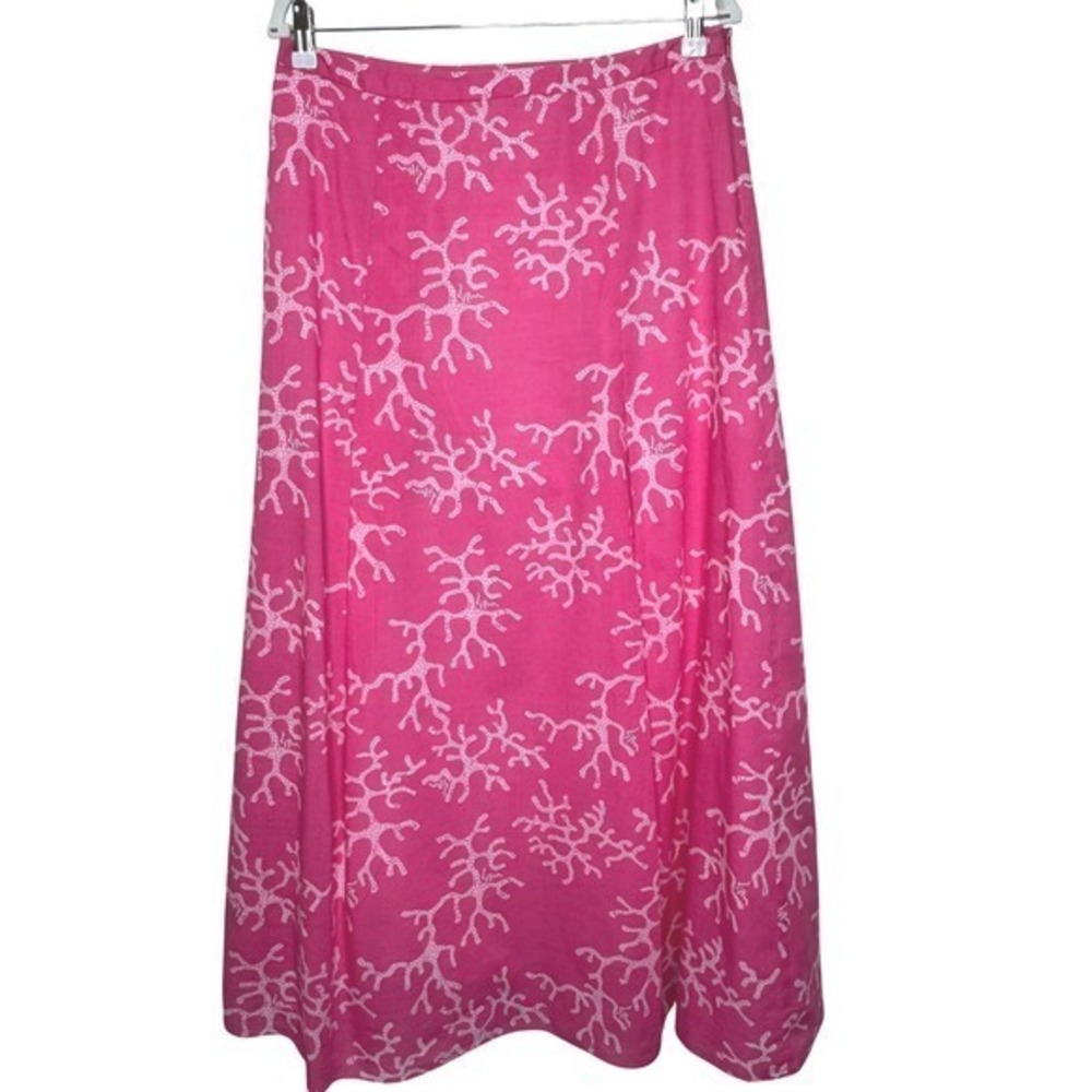 Lilly Pulitzer Pink Coral Maxi Skirt Size 10